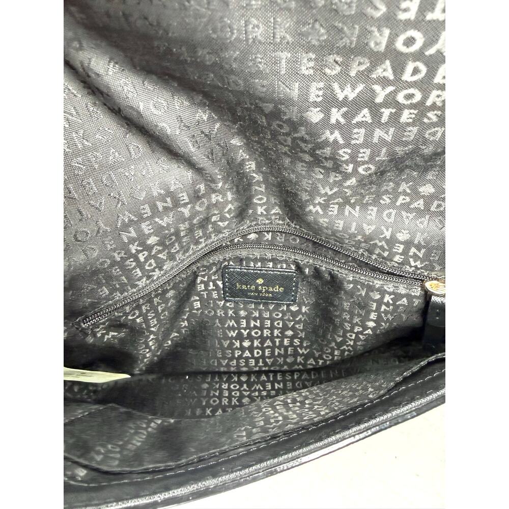 Kate Spade New York Black Saffiano Leather Flap Crossbody Shoulder Bag Purse - Picture 5 of 8